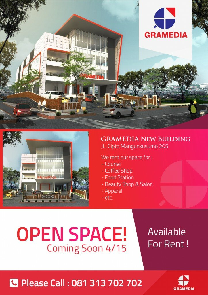 Disewakan! Space Ekslusif di Gedung Baru Gramedia Cirebon